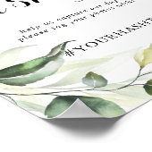 Poster Mariage Oh Snap Aquarelle Eucalyptus Vert (Coin)