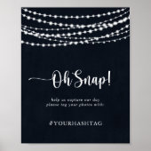 Poster Mariage Oh Snap Rustic String Lights (Devant)