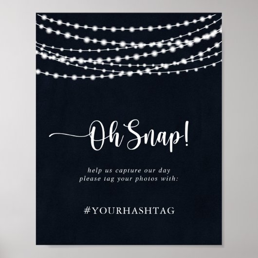 Poster Mariage Oh Snap Rustic String Lights (Devant)