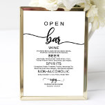 Poster Mariage Open Bar Menu Sign Rustic Chic Calligraphy<br><div class="desc">Mariage Open Bar Menu Sign Rustic Chic Calligraphy</div>