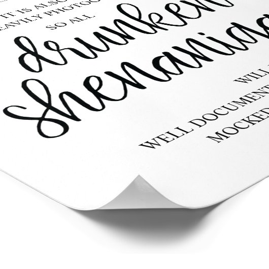 Poster Mariage Open Bar, signe shenanigans ivres (Coin)