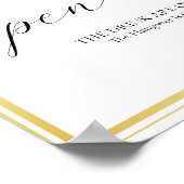 Poster Mariage Open Bar Signer Élégante Calligraphie mode (Coin)