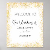 Poster Mariage or blanc éclat bienvenue (Devant)