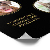 Poster Mariage Or Noir Chien Personnalisé 2 Photo Bar Ouv (Coin)