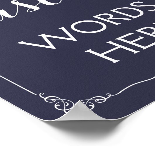 Poster Mariage ou signature de parti faites votre propre (Coin)