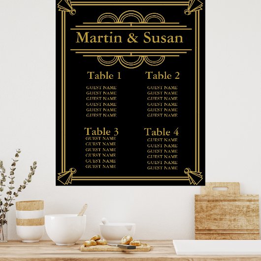 Poster MARIAGE OU TABLE DE PARTI PLANNER Collection Siège (Cuisine)