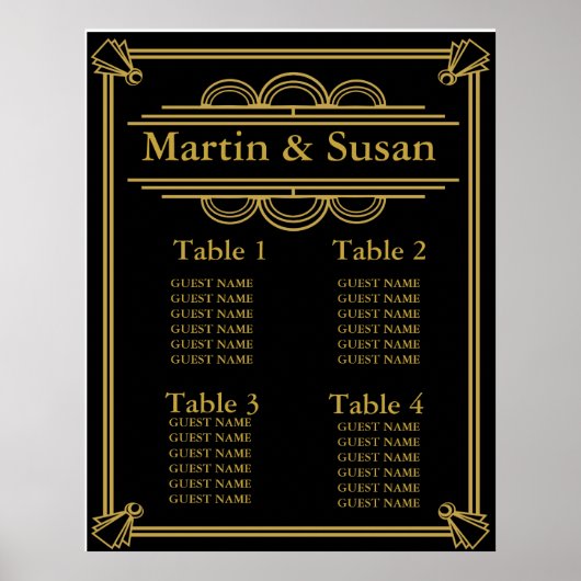 Poster MARIAGE OU TABLE DE PARTI PLANNER Collection Siège (Devant)