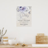Poster Mariage | Panneau de bar aux pivoines en albâtre e (Cuisine)