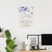 Poster Mariage | Panneau de bar aux pivoines en albâtre e (Bureau à domicile)
