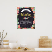 Poster Mariage Panneau de bienvenue / Rustique mariage fl (Cuisine)