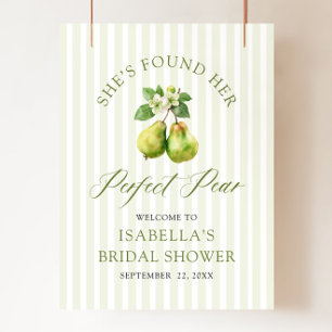 Poster Mariage Parfait de la Poire Moderne Vert Gingham