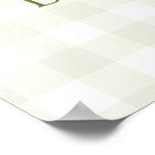 Poster Mariage Parfait Moderne Gingham Vert pour une Fête (Coin)