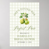 Poster Mariage Parfait Moderne Gingham Vert pour une Fête (Devant)