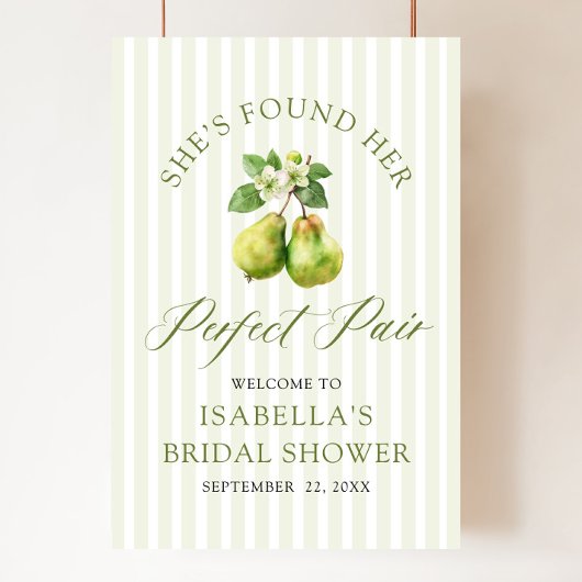 Poster Mariage Parfait Moderne Gingham Vert Shower
