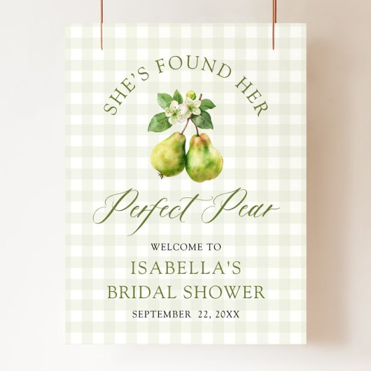 Poster Mariage Parfait Paire Moderne Vert Gingham