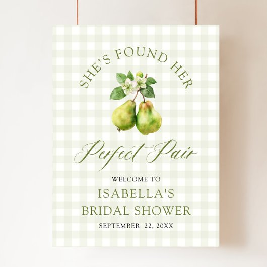Poster Mariage Parfait Paire Moderne Vert Gingham