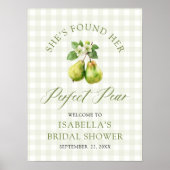 Poster Mariage Parfait Paire Moderne Vert Gingham (Devant)