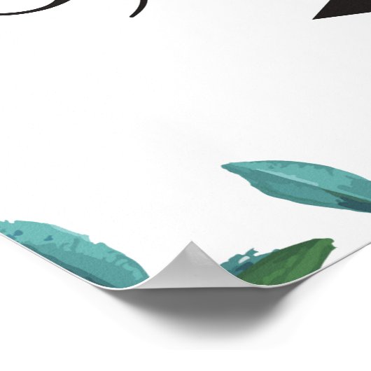 Poster Mariage Parking Directions Flèche gauche Signal (Coin)