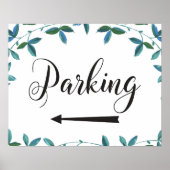 Poster Mariage Parking Directions Flèche gauche Signal (Devant)