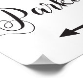 Poster Mariage Parking Instructions Signer Flèche gauche (Coin)
