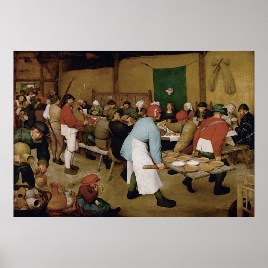 Poster Mariage paysan par Pieter Bruegel l'Ancien (Devant)
