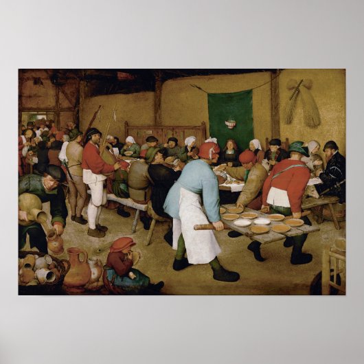 Poster Mariage paysan par Pieter Bruegel l'Ancien (Devant)