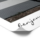 Poster Mariage Photo avec Lettre Calligraphique Moderne M (Coin)