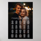 Poster Mariage photo carte assise élégant moderne (Devant)