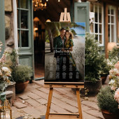 Poster Mariage photo carte assise élégant moderne