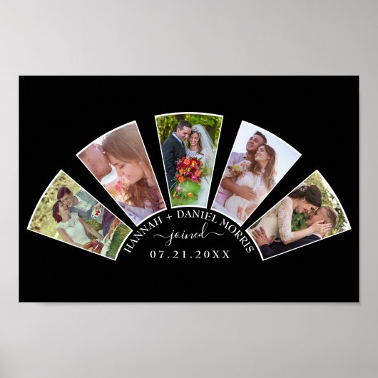 Poster Mariage Photo Collage Forme du ventilateur Nom per (Devant)