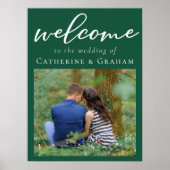 Poster Mariage photo Emerald Green Fiançailles Bienvenue (Devant)