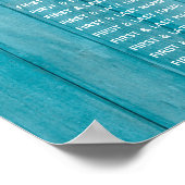 Poster Mariage photo en bois bleu rustique (Coin)