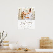 Poster Mariage photo Gold Modern Script Bienvenue Élégant (Cuisine)