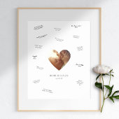 Poster Mariage Photo Heart Livre d'invité Alternative