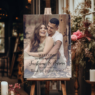 Poster Mariage photo moderne élégant signe de bienvenue