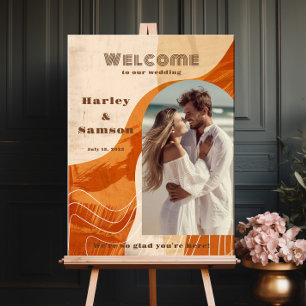 Poster Mariage photo moderne signe rétro arche design