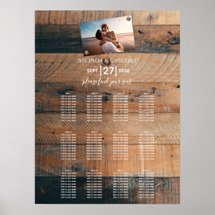 Poster Mariage photo Rustique en bois
