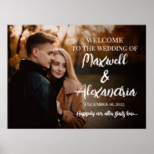 Poster Mariage photo signe de bienvenue calligraphie mode (Devant)