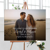 Poster Mariage photo signe de bienvenue calligraphie mode