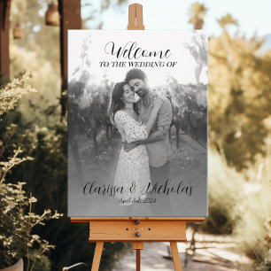 Poster Mariage photo signe de bienvenue calligraphie mode