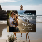 Poster Mariage photo signe de bienvenue calligraphie mode