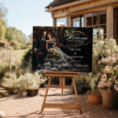Poster Mariage photo signe de bienvenue élégant calligrap