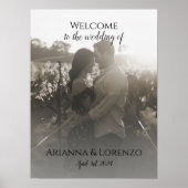Poster Mariage photo signe de bienvenue élégant calligrap (Devant)