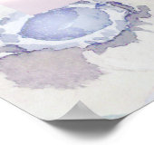 Poster Mariage photo simple bleu floral un accueil (Coin)