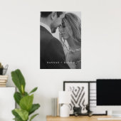 Poster Mariage photo simple chic noir et blanc Accueil (Bureau à domicile)