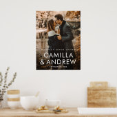 Poster Mariage photo typographique simple (Cuisine)