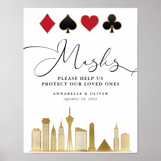 Poster Mariage Porte Un Masque Las Vegas Destination (Devant)