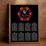Poster Mariage Red Parties scintillant Poker Chip Casino<br><div class="desc">Célébrez dans le style grâce à cette carte mariage tendance. Le design est facile à personnaliser avec votre propre libellé et votre famille et vos amis seront ravis de voir ce fabuleux plan de table mariage. Les éléments mariages correspondants se trouvent dans la collection.</div>