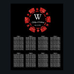 Poster Mariage Red Parties scintillant Poker Chip Casino<br><div class="desc">Célébrez dans le style grâce à cette carte mariage tendance. Le design est facile à personnaliser avec votre propre libellé et votre famille et vos amis seront ravis de voir ce fabuleux plan de table mariage. Les éléments mariages correspondants se trouvent dans la collection.</div>