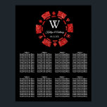 Poster Mariage Red Parties scintillant Poker Chip Casino<br><div class="desc">Célébrez dans le style grâce à cette carte mariage tendance. Le design est facile à personnaliser avec votre propre libellé et votre famille et vos amis seront ravis de voir ce fabuleux plan de table mariage. Les éléments mariages correspondants se trouvent dans la collection.</div>